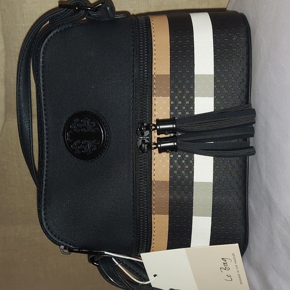 Le Bag Los Angeles Handbags - Le Bag Los Angeles Dome Crossbody Plaid Shoulder Vegan Bag Nwt